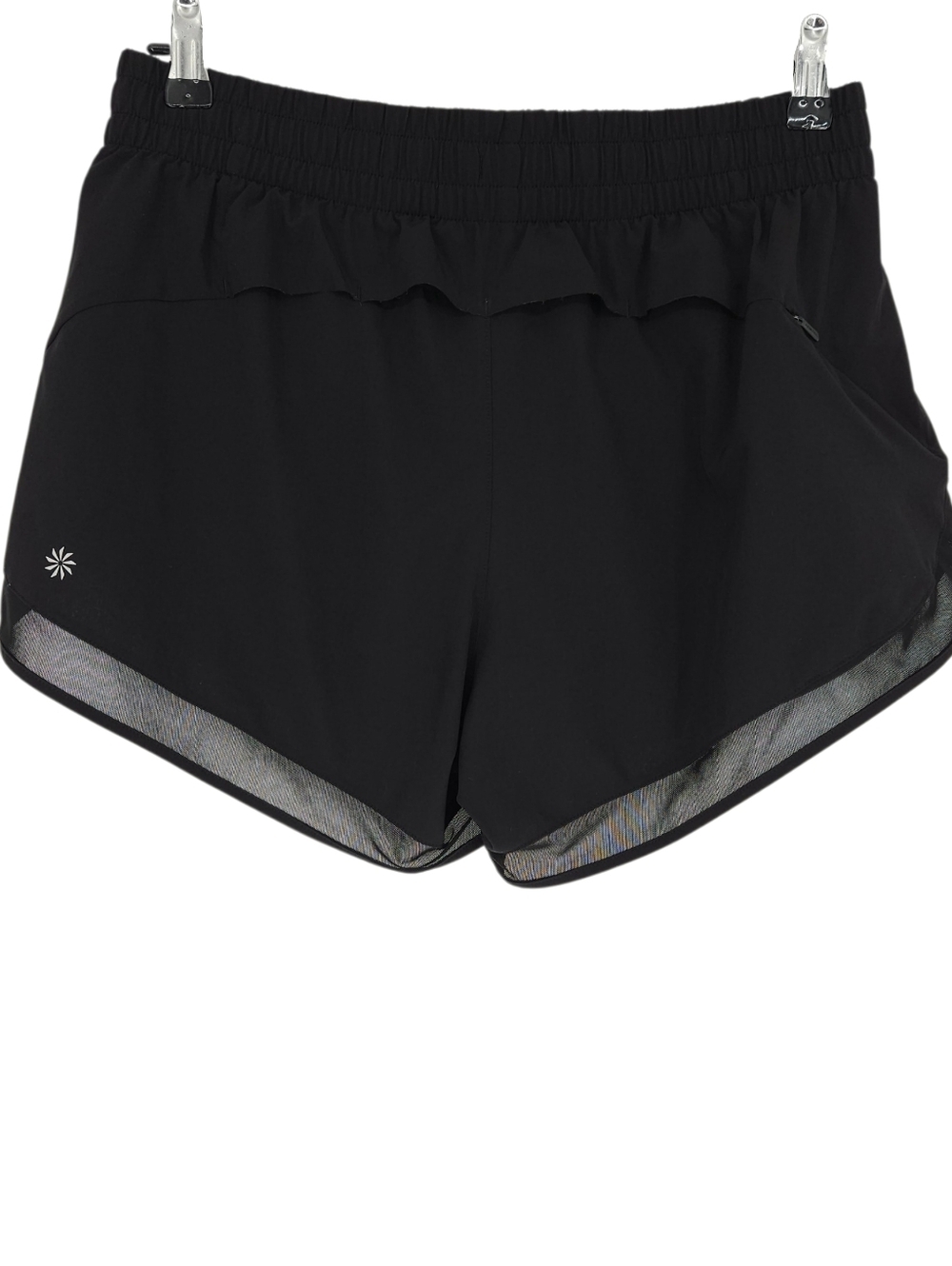 Athleta Mesh Racer Run 4" Short Black High Rise Athletic Running Shorts Small - Picture 2 of 8